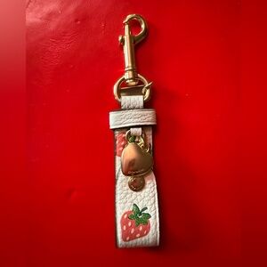 Coach Trigger Snap Bag Charm/Keychain Strawberry Print